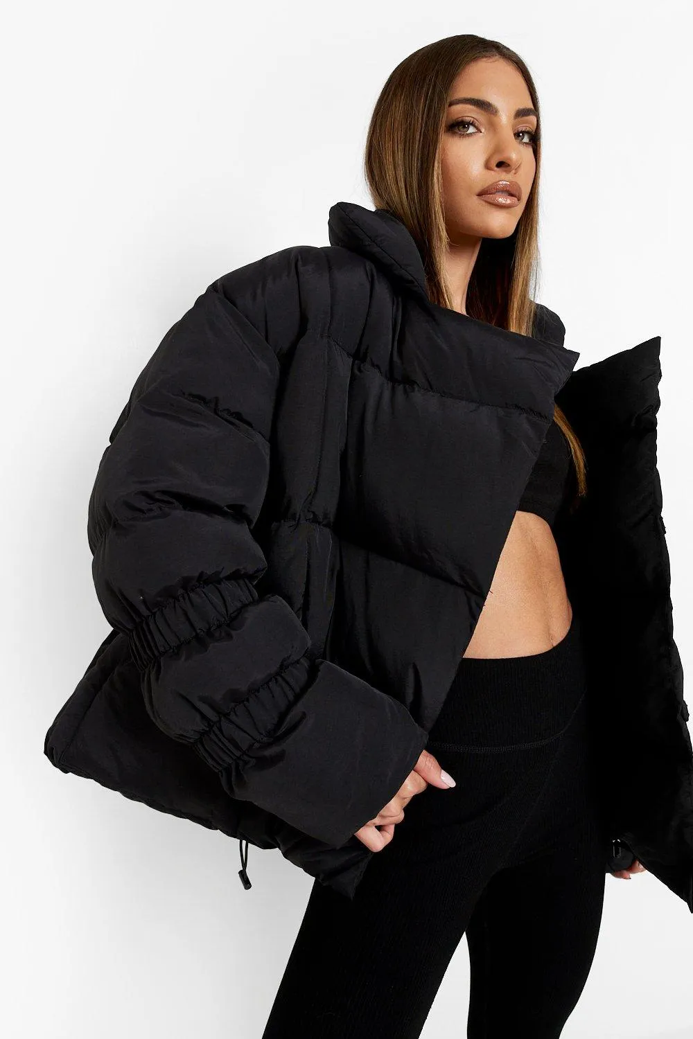 Cuff Detail Puffer Jacket