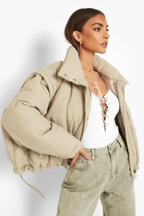 Detachable Sleeve Crop Puffer