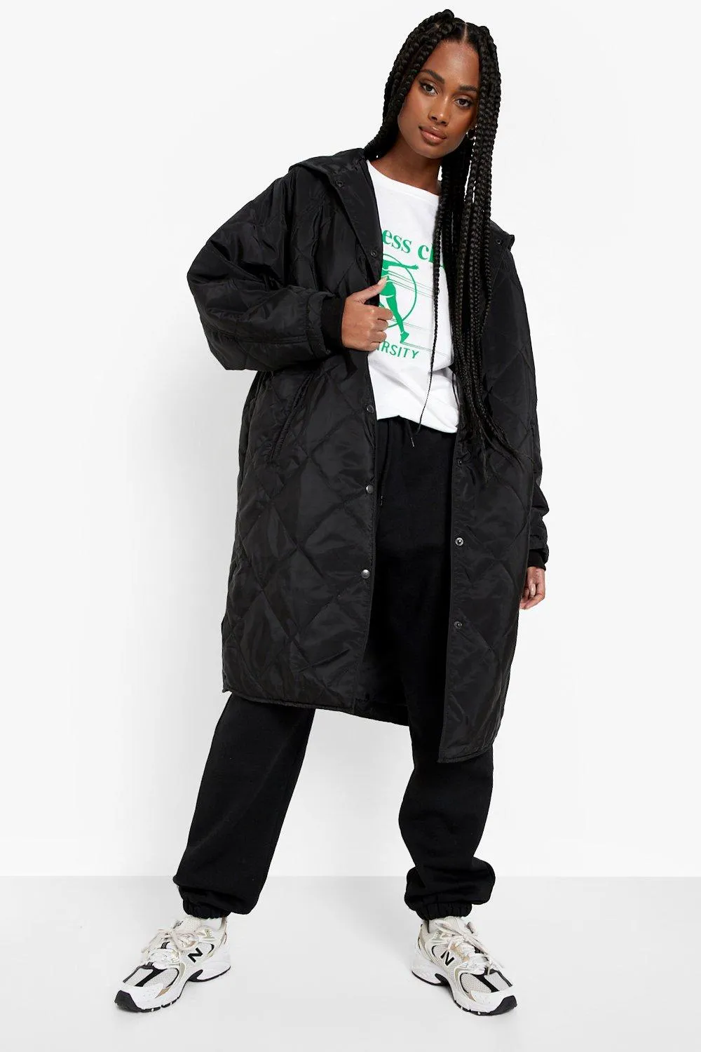 Diamond Quilted Hooded Puffer