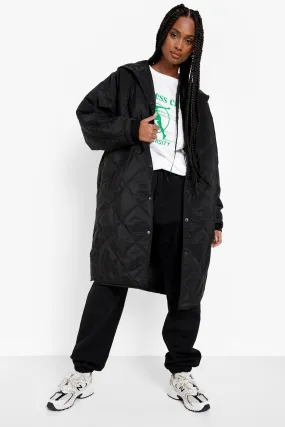 Diamond Quilted Hooded Puffer