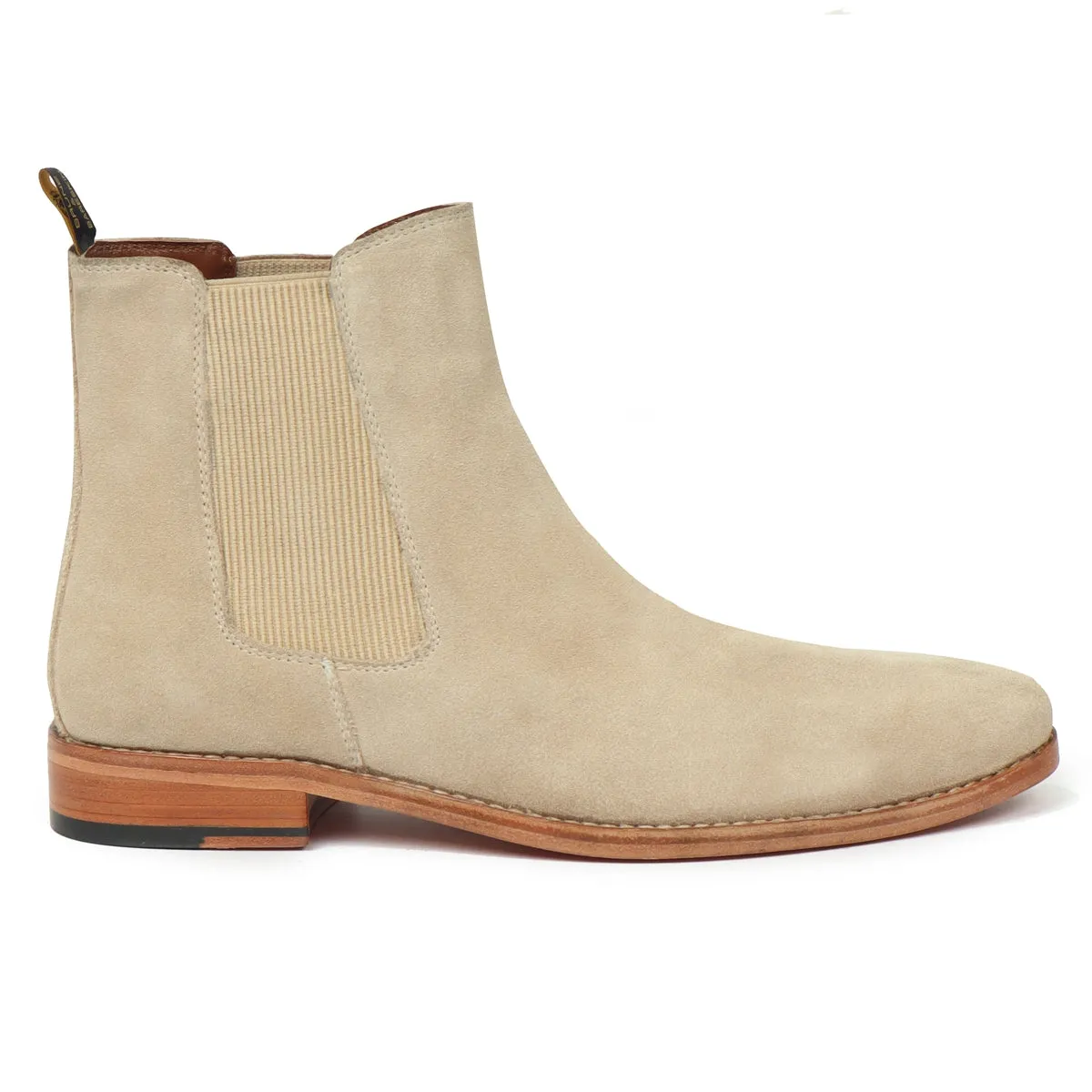 Dove Suede Leather Chelsea Boots with Leather Sole by Brune & Bareskin