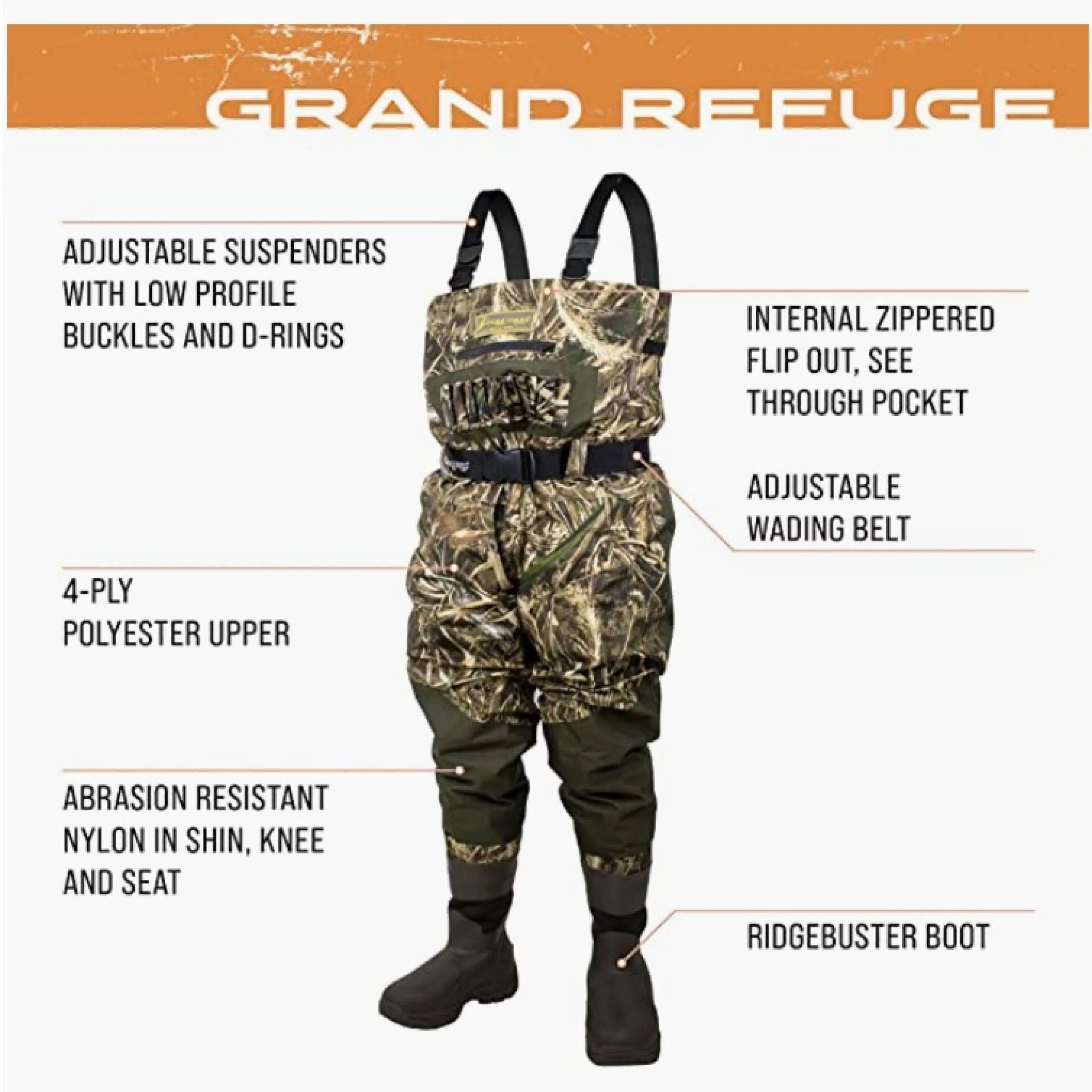 Frogg Toggs Mens Brown Grand Refuge® 3.0 Bootfoot Wader