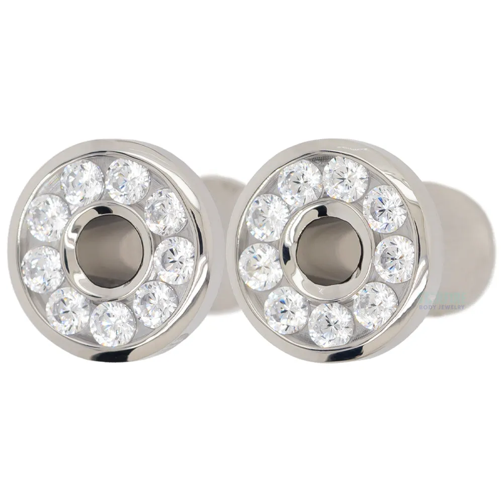 Gemmed Eyelets with Brilliant-Cut Gems - Red