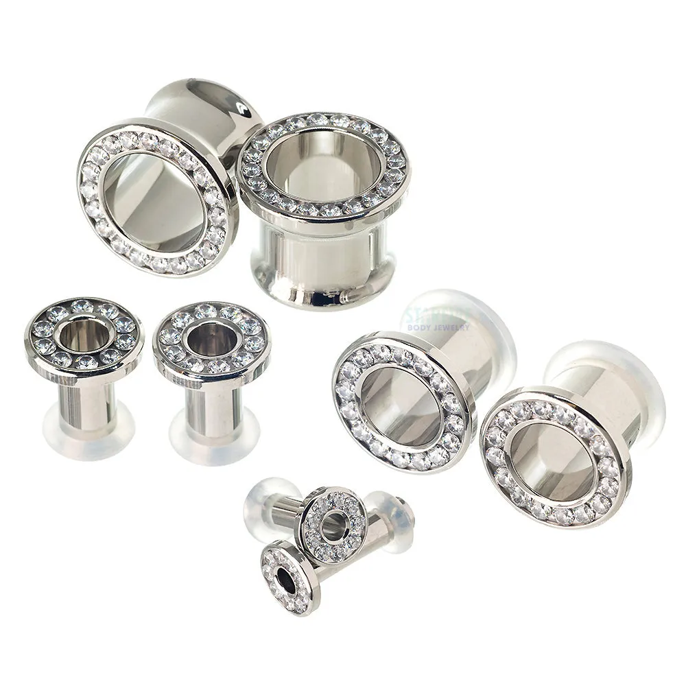 Gemmed Eyelets with Brilliant-Cut Gems - Red