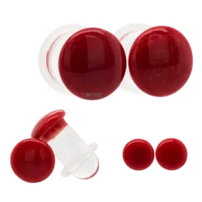 Glass Color Front Plugs - Red