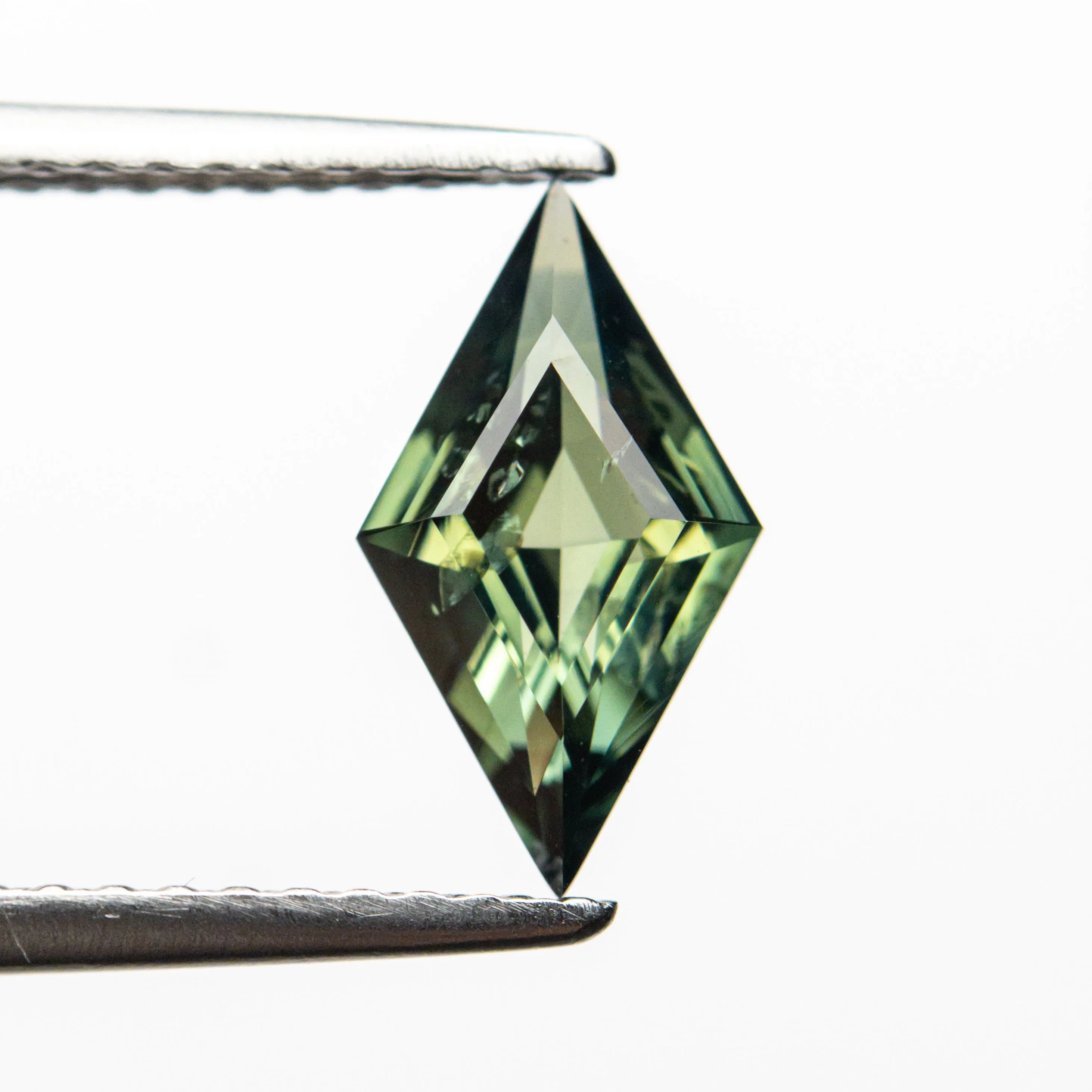 Green Step Cut Sapphire - 0.97ct Lozenge