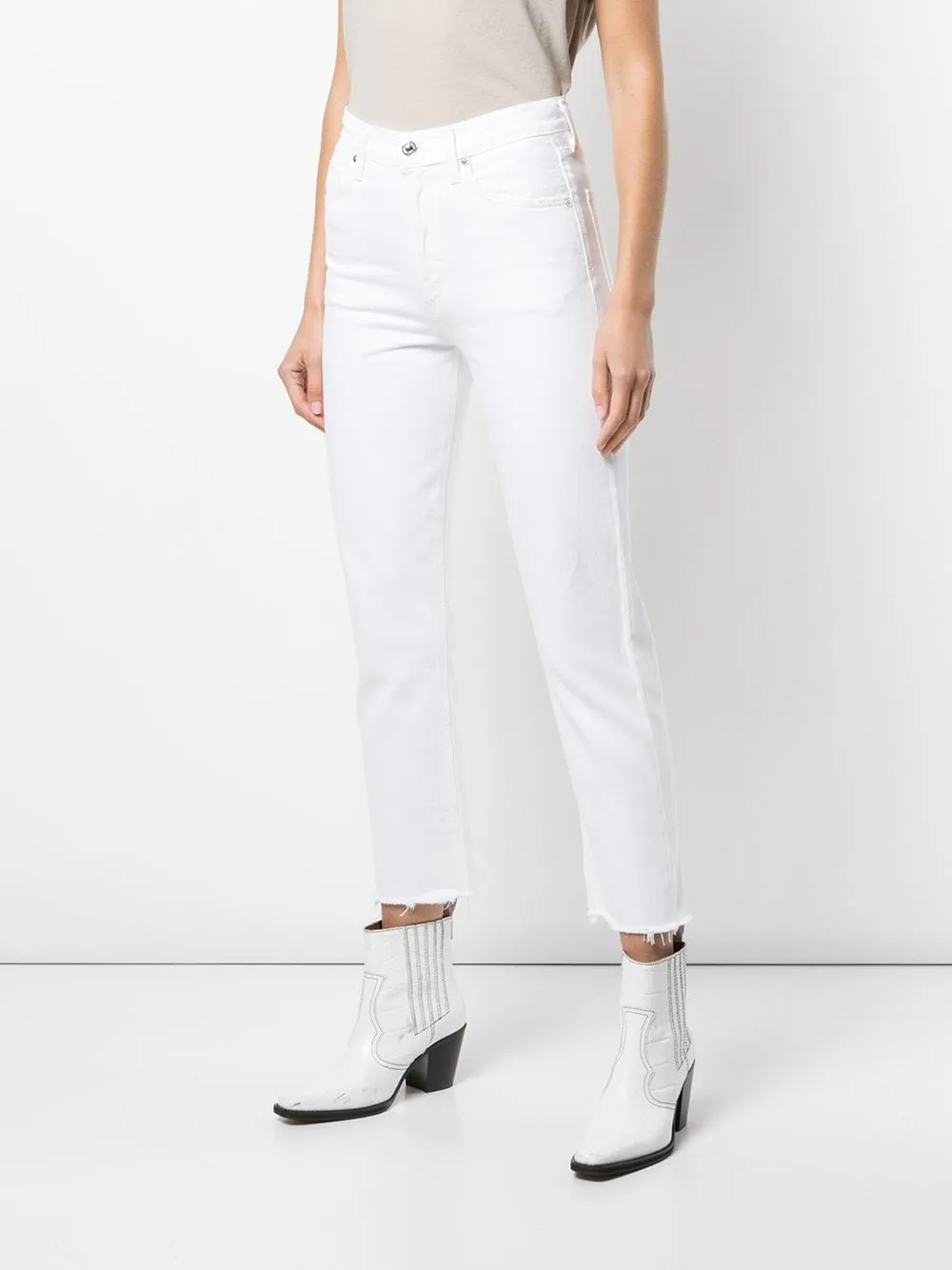 high-rise cropped jeans