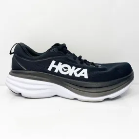 Hoka One One Mens Bondi 8 1123202 BWHT Black Running Shoes Sneakers Size 9 D