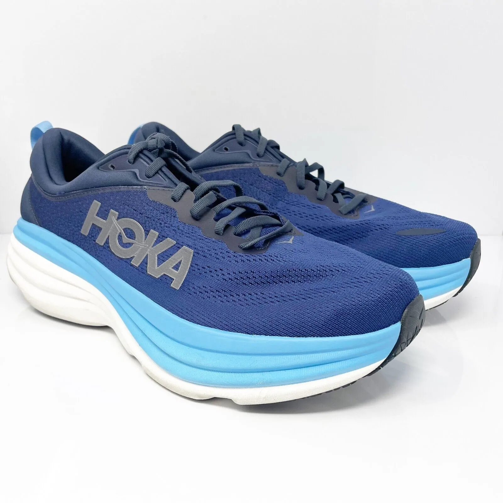 Hoka One One Mens Bondi 8 1123202 OSAA Blue Running Shoes Sneakers Size 13 D