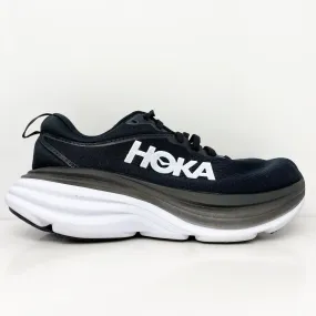 Hoka One One Womens Bondi 8 1127952 BWHT Black Running Shoes Sneakers Size 6.5 B