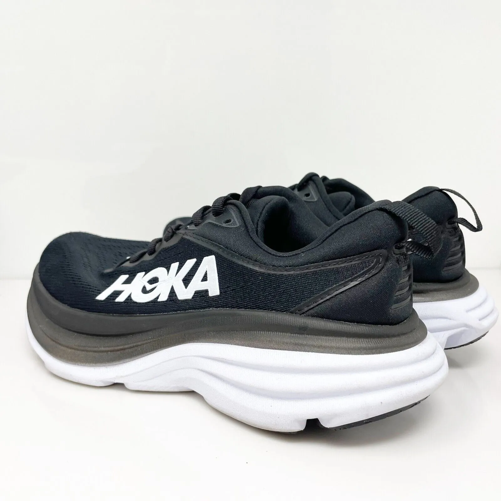 Hoka One One Womens Bondi 8 1127952 BWHT Black Running Shoes Sneakers Size 6.5 B