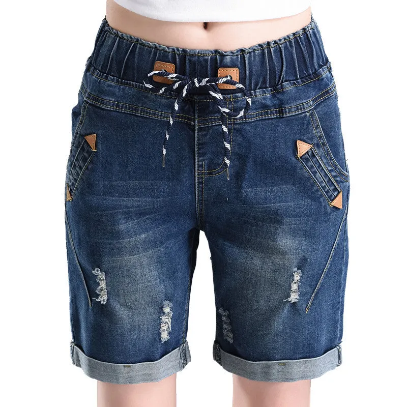 hole casual shorts