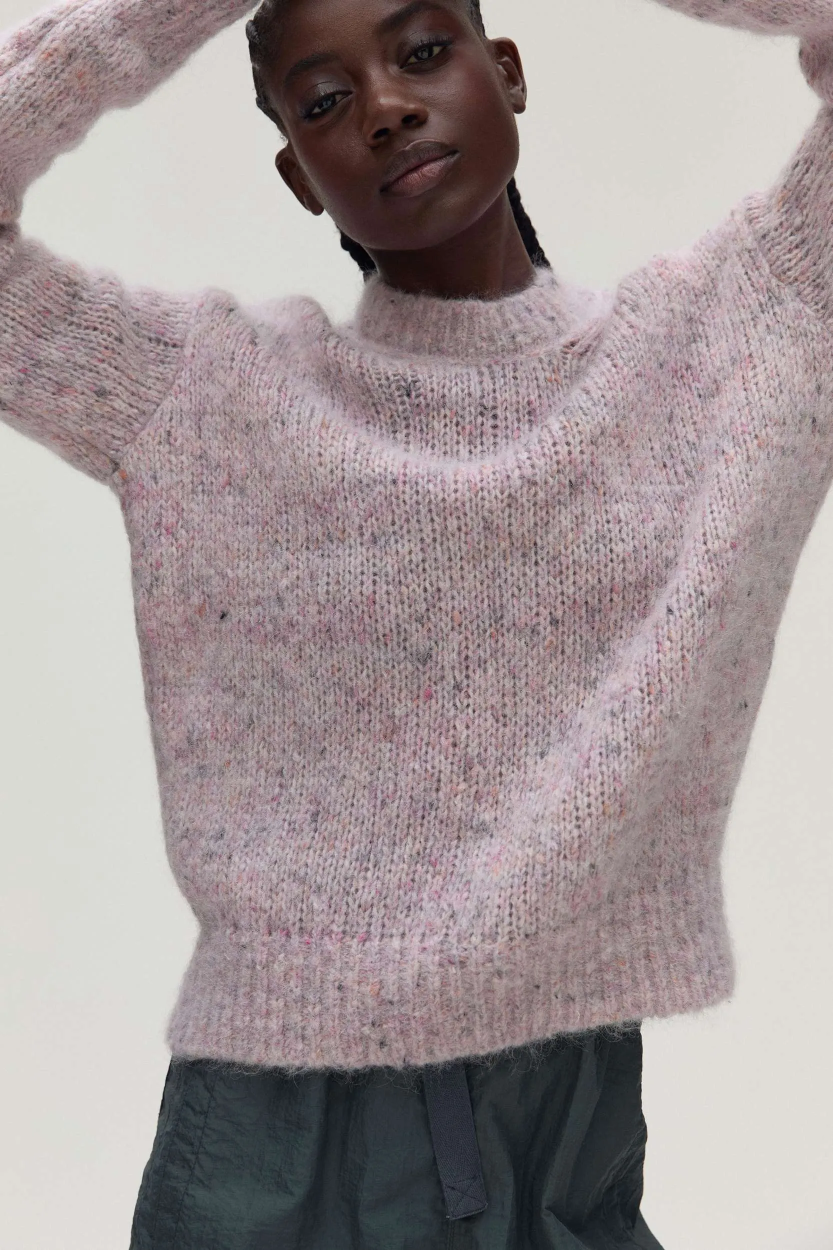 Humanoid SOUSAN Mohair/Alpaca Crew Neck Sweater in Powder 