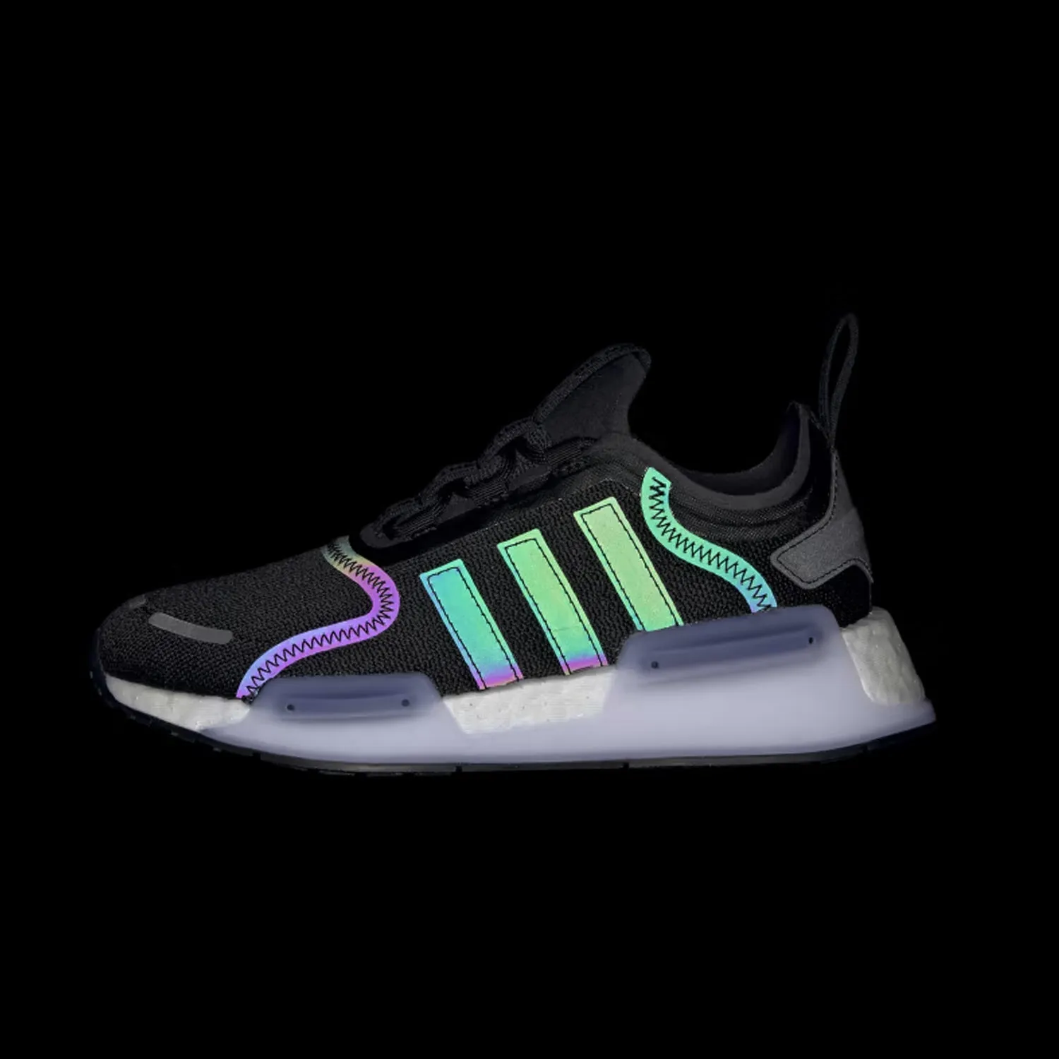 Kids Adidas NMD V3 Trainers - Black  Purple