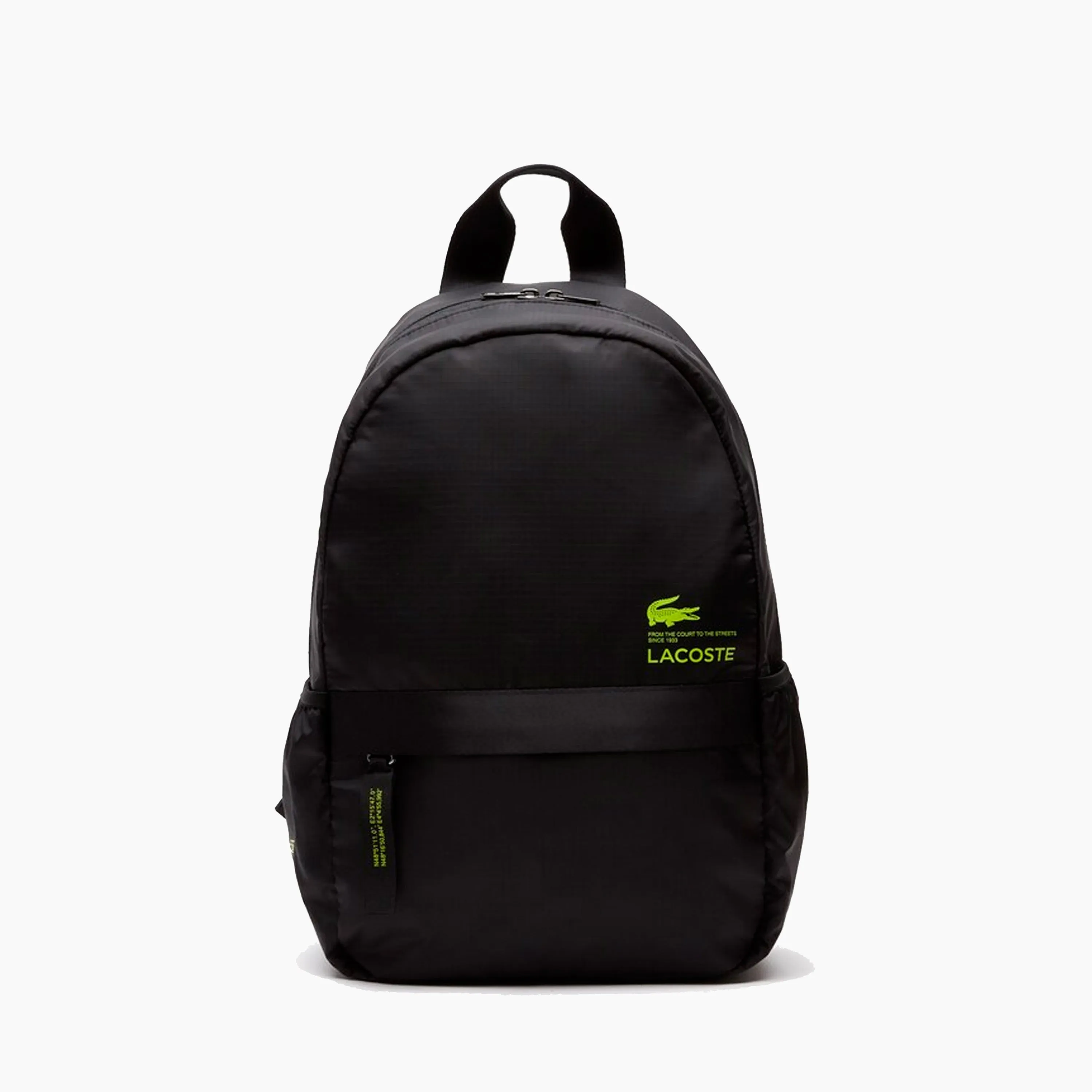 LACOSTE CONTRAST BRANDED BACKPACK NOIR & LIME - NU4064UH