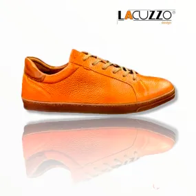 Lacuzzo Luxury Italian Leather Trainers 2964 Orange