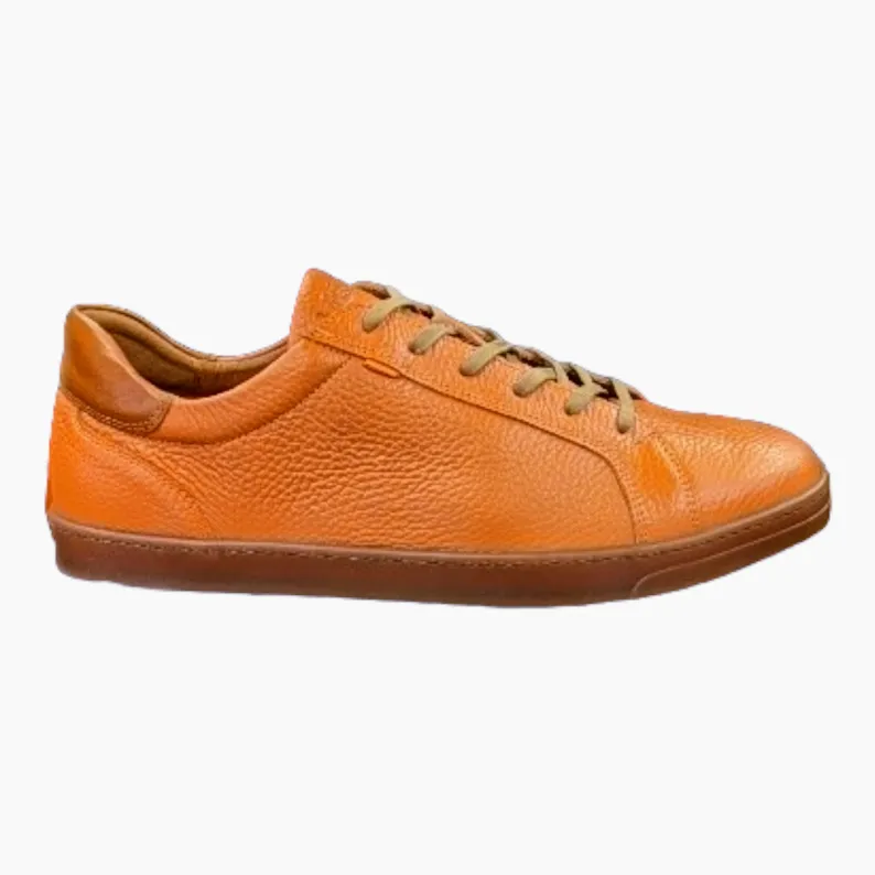 Lacuzzo Luxury Italian Leather Trainers 2964 Orange