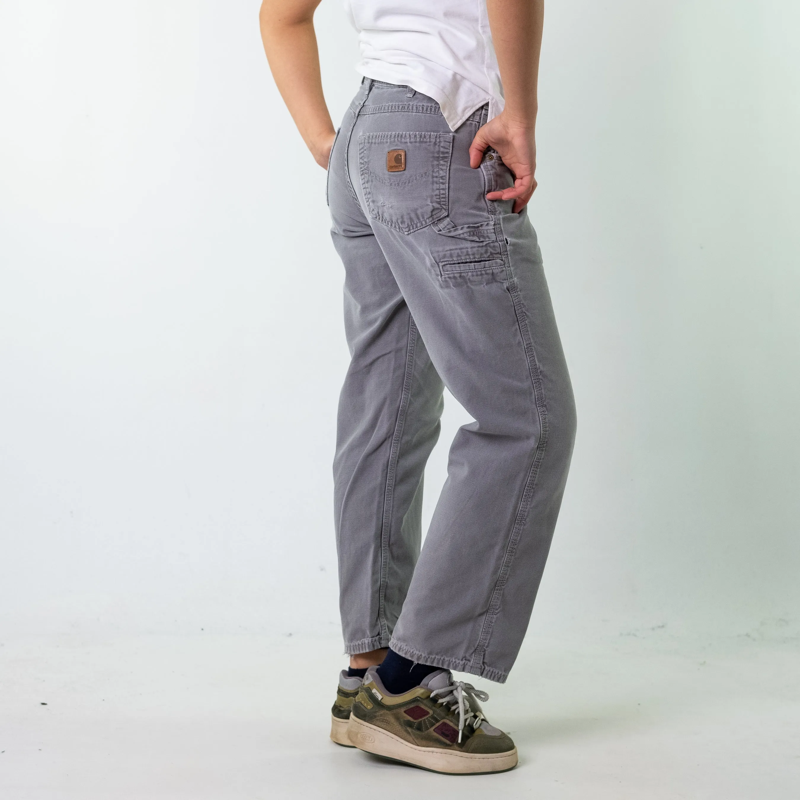 Light Grey 90s Carhartt  Cargo Skater Trousers Pants Jeans (32x30)