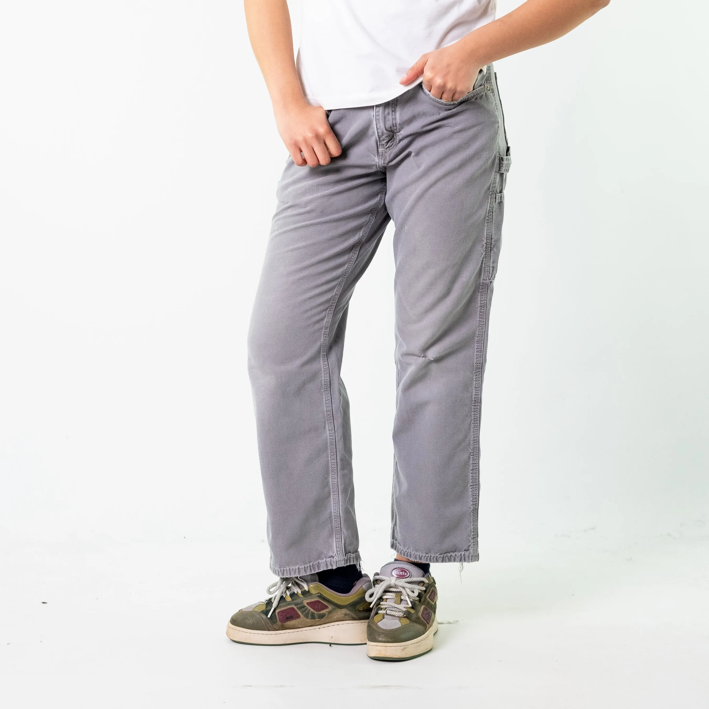 Light Grey 90s Carhartt  Cargo Skater Trousers Pants Jeans (32x30)