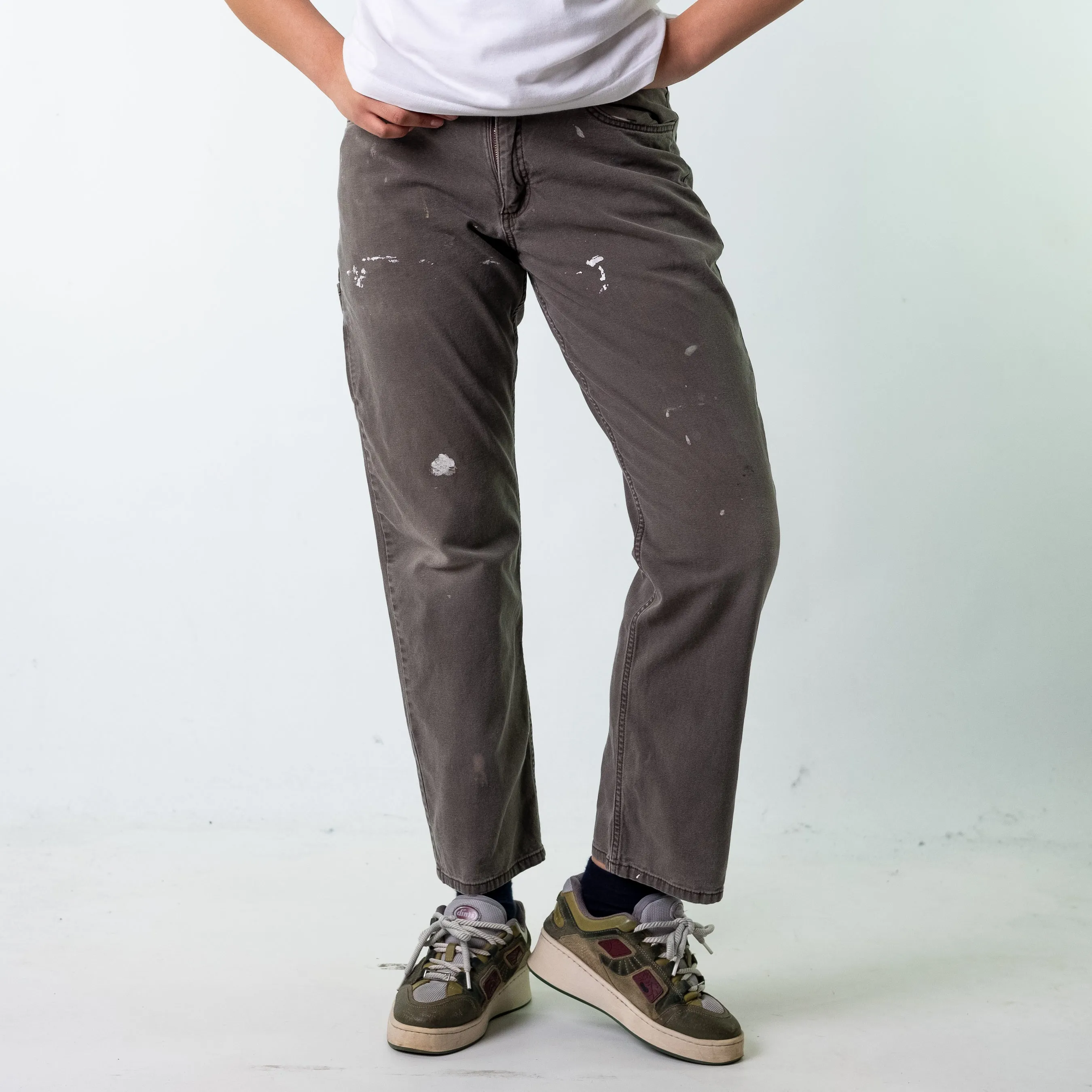 Light Grey 90s Carhartt  Cargo Skater Trousers Pants Jeans (32x32)