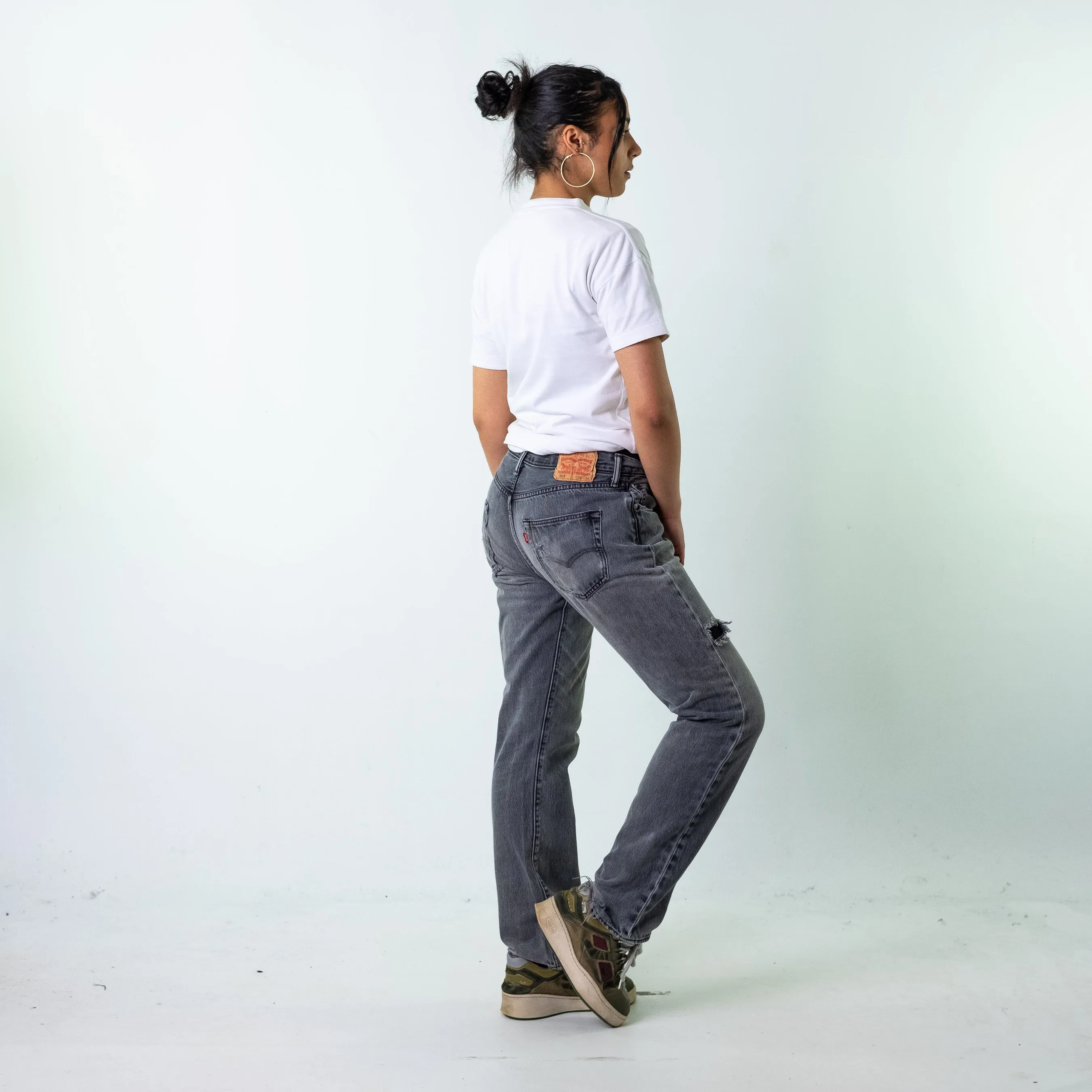 Light Grey 90s Levi's  Cargo Skater Trousers Pants Jeans (34x34)