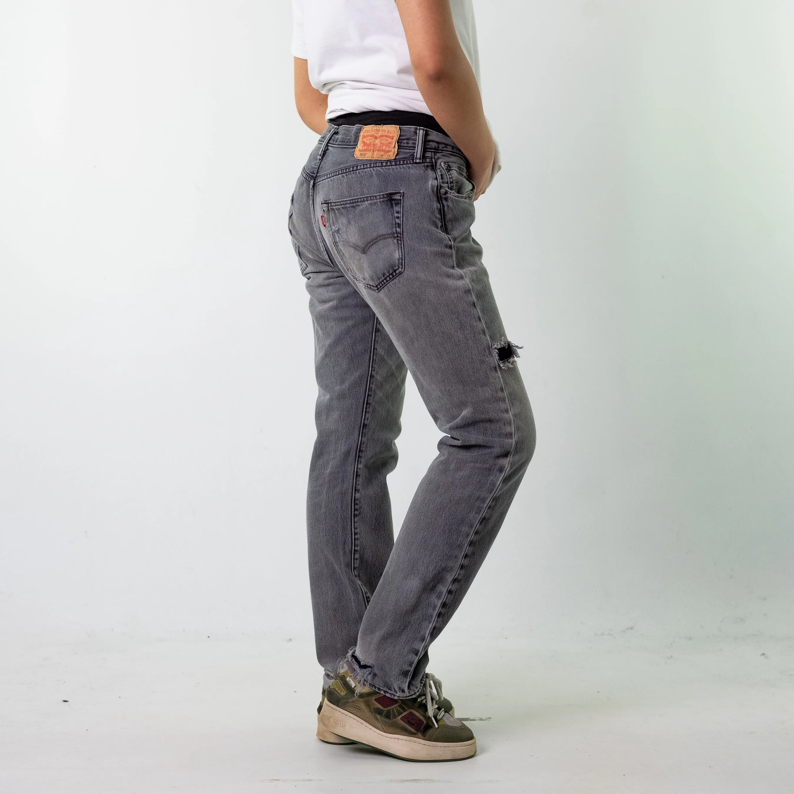 Light Grey 90s Levi's  Cargo Skater Trousers Pants Jeans (34x34)