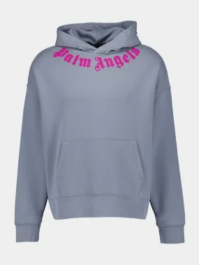 Light Grey Neck Logo Hoodie