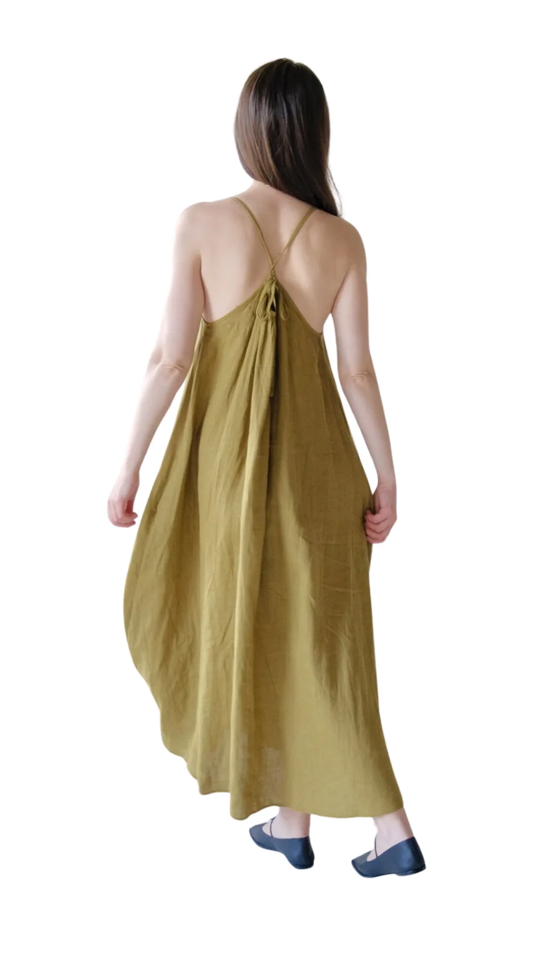 Linen Green Dress