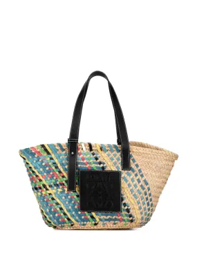 Loewe Pre-Owned 2021-2023 Multicolor Raffia Basket tote bag - Brown