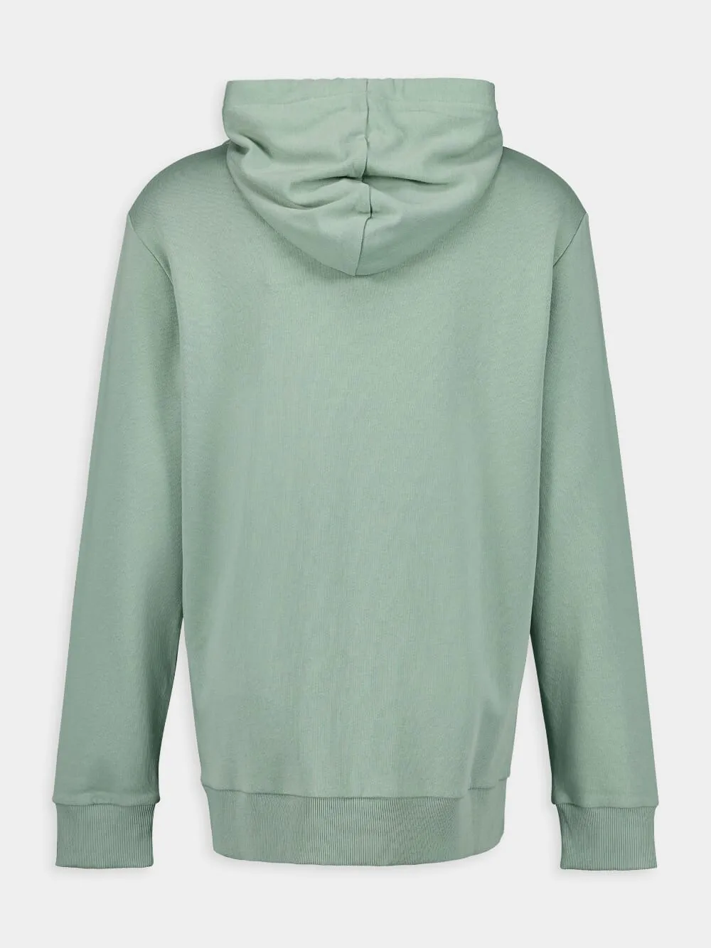 Logo-Embossed Green Cotton Hoodie