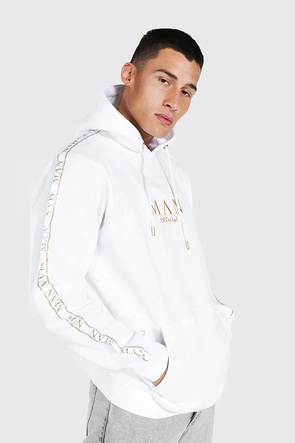 Man Gold Tape Hoodie