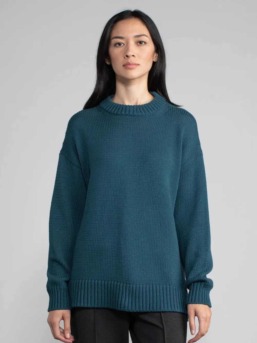 Margaret O'Leary CHELSEA Crew Neck Sweater in Pine 