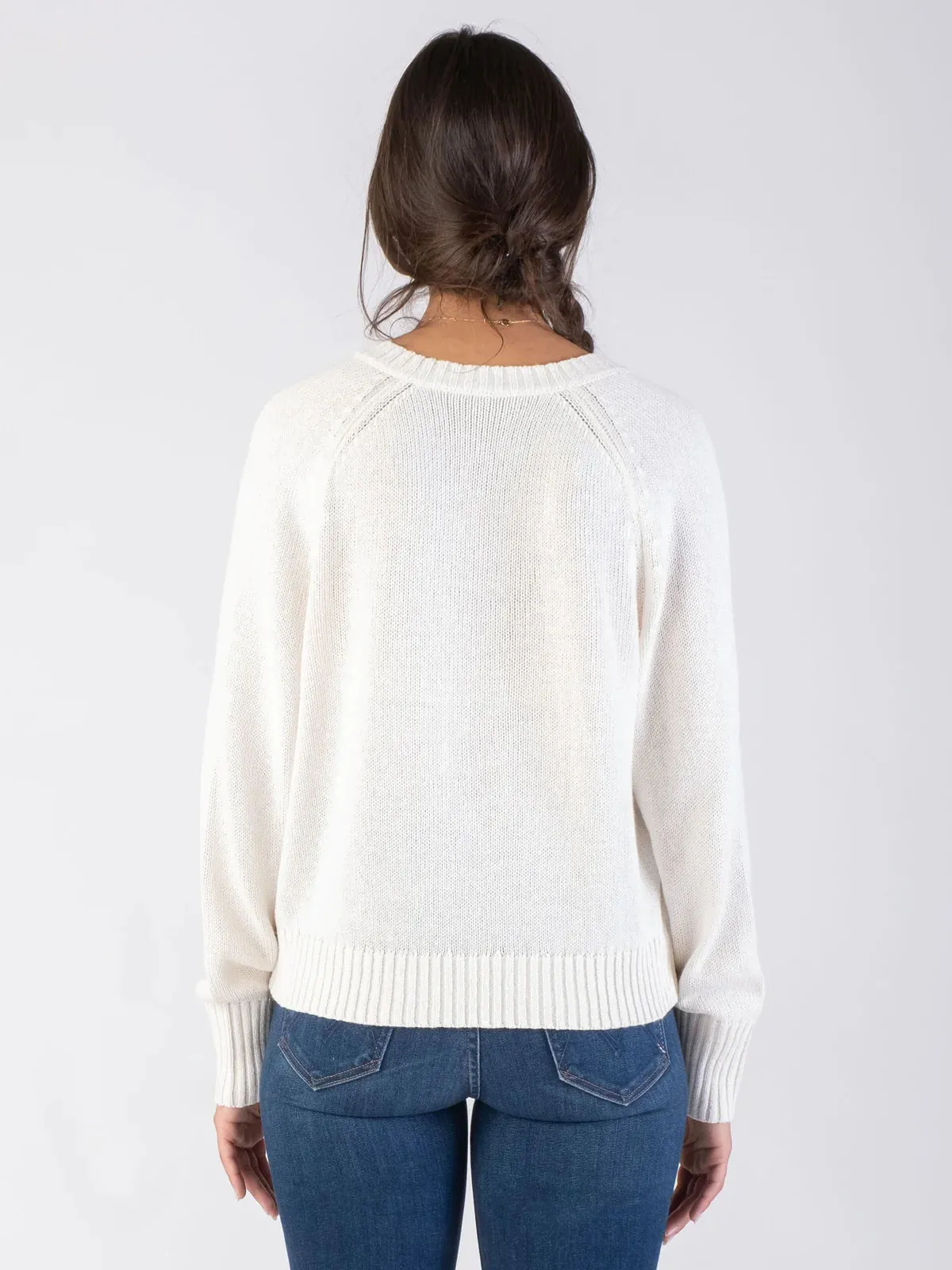 Margaret O'Leary STEFANI Vee Sweater in Ivory 