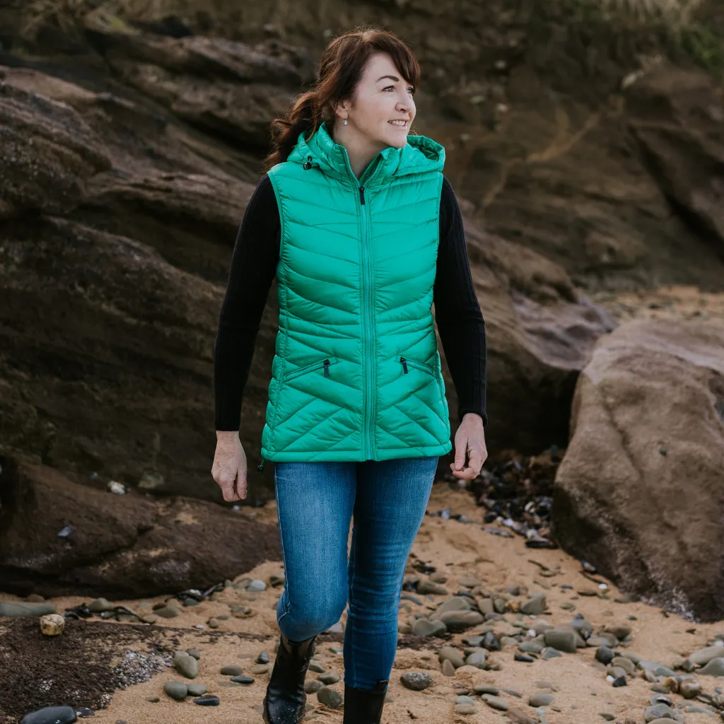 Mary-Claire - Women's Packable Down Vest || Emerald