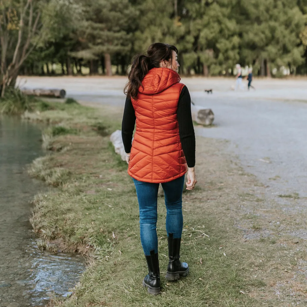 Mary-Claire - Women's Packable Down Vest || Intense Rust