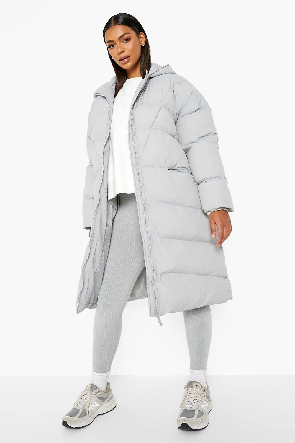 Maxi Quilt Detail Puffer Jacket