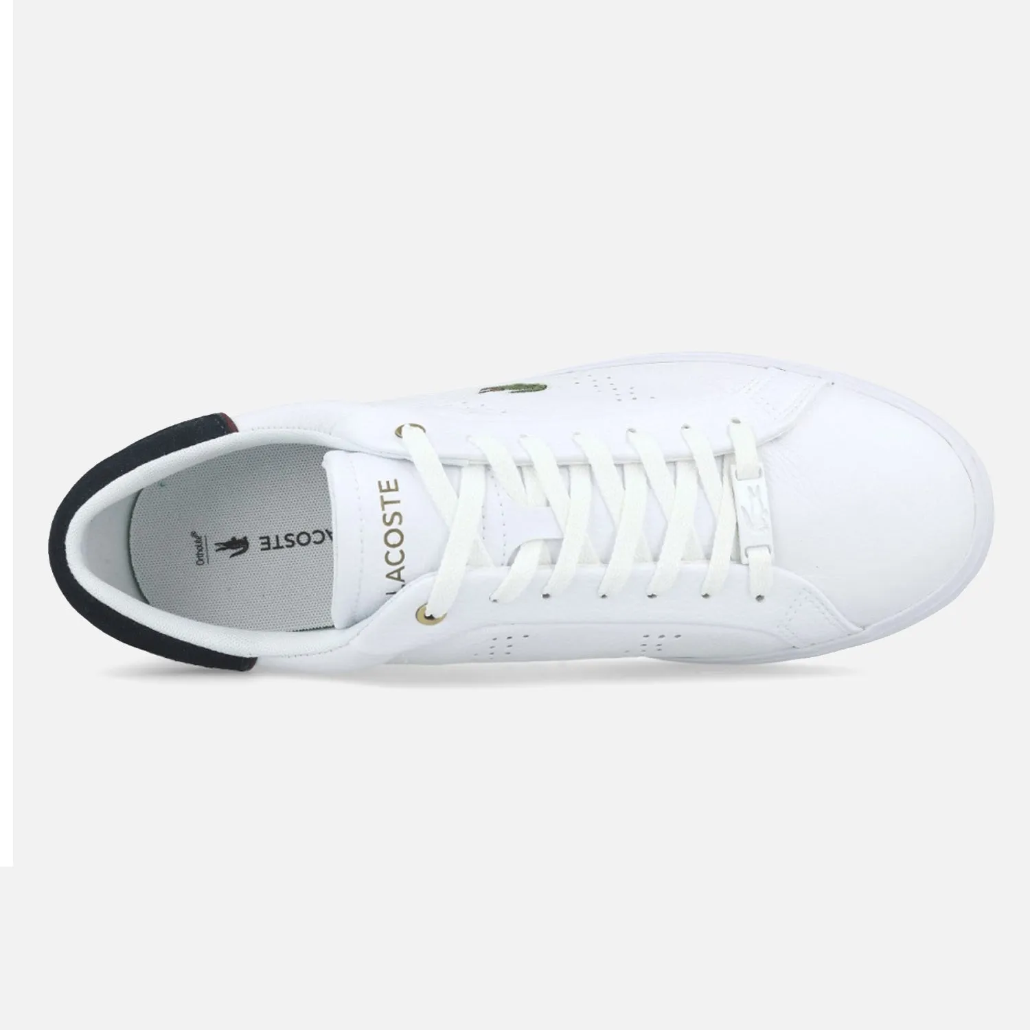 Men's Lacoste Court Cage White Green Suede Trainers