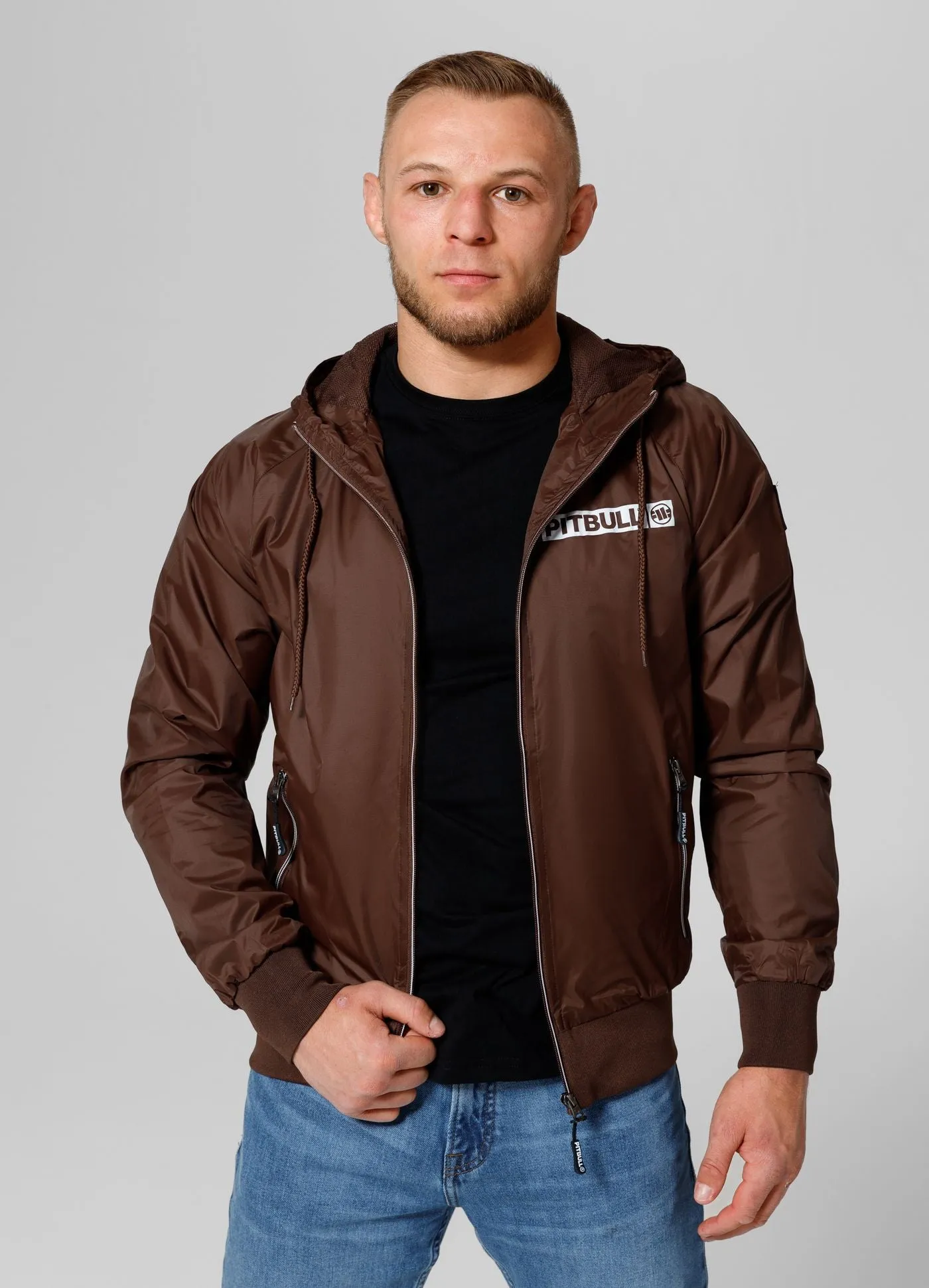 Men's transitional hooded jacket Athletic Logo