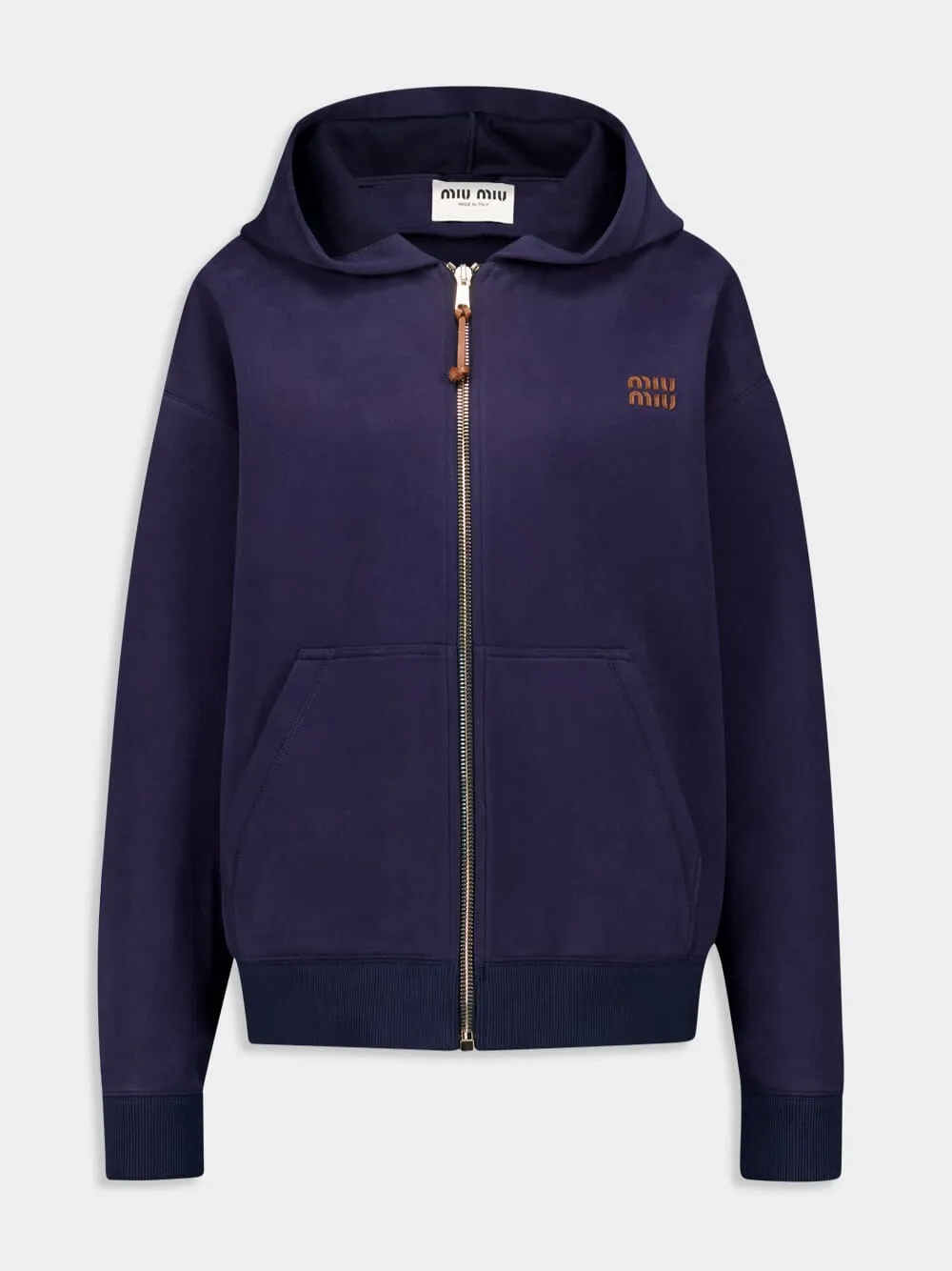 Navy Jersey Hoodie Jacket