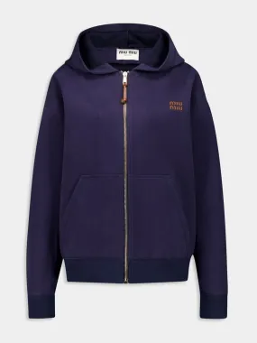 Navy Jersey Hoodie Jacket