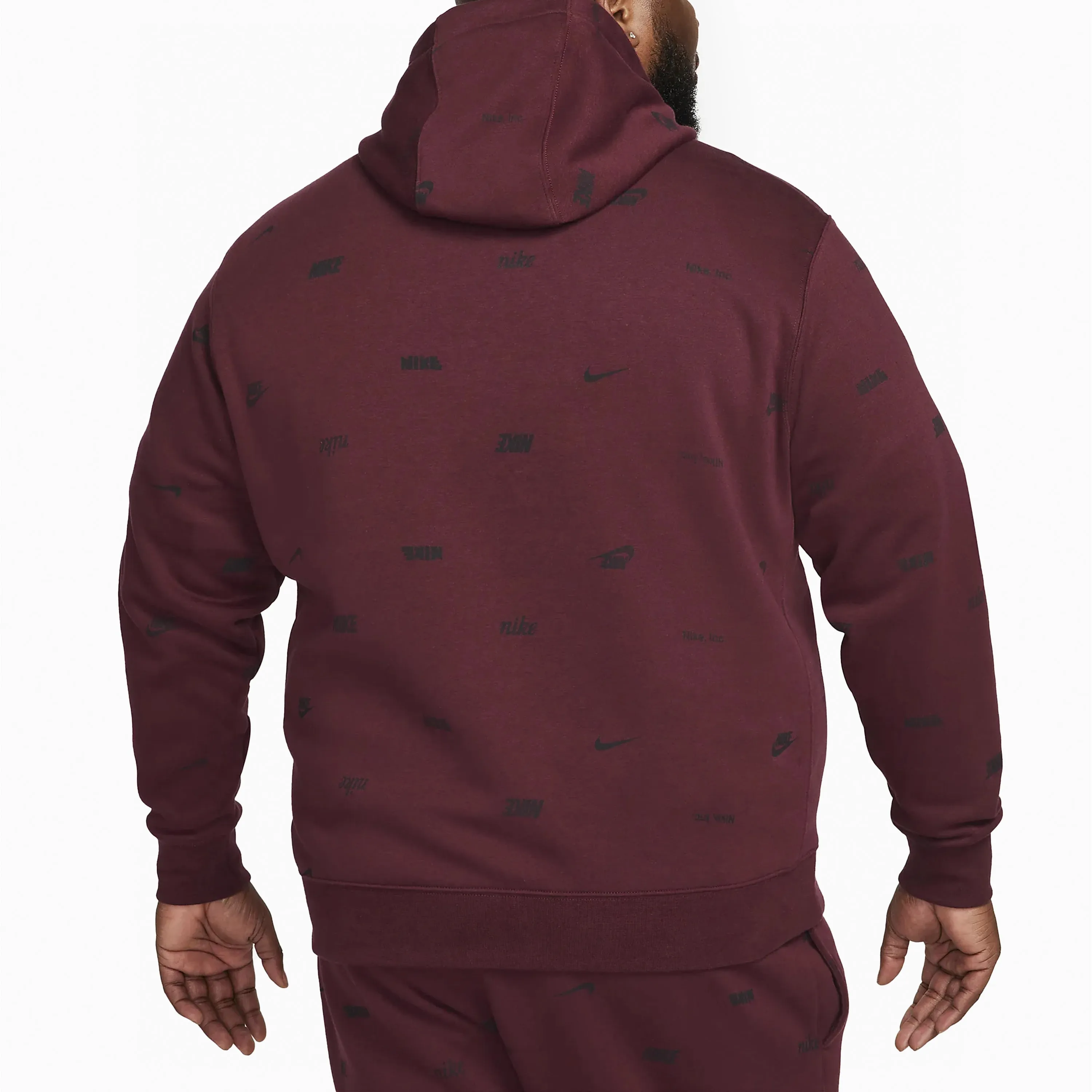 NIKE CLUB FLEECE ALLOVER PRINT NIGHT BROWN & BLACK - FB7434