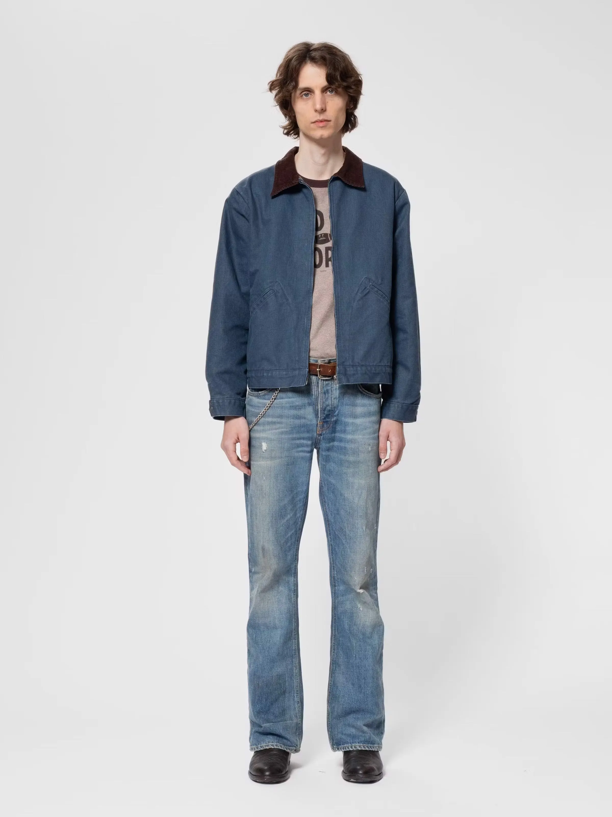 Nudie Jeans Blake Zip Jacket Canvas Blue