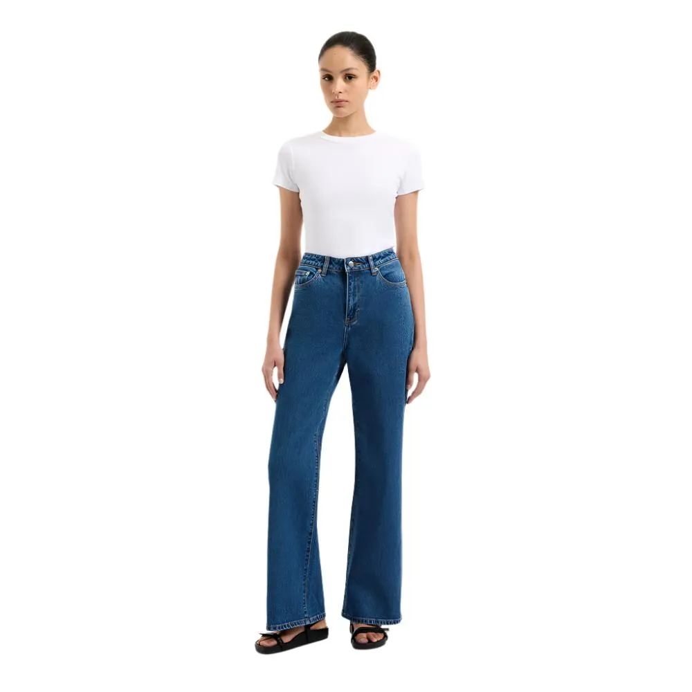 Organic Stretch Wide Leg Jeans - Womens