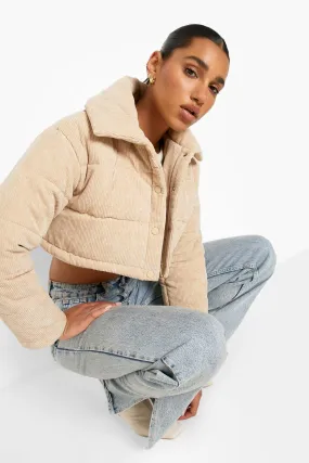 Oversized Crop Cord Puffer