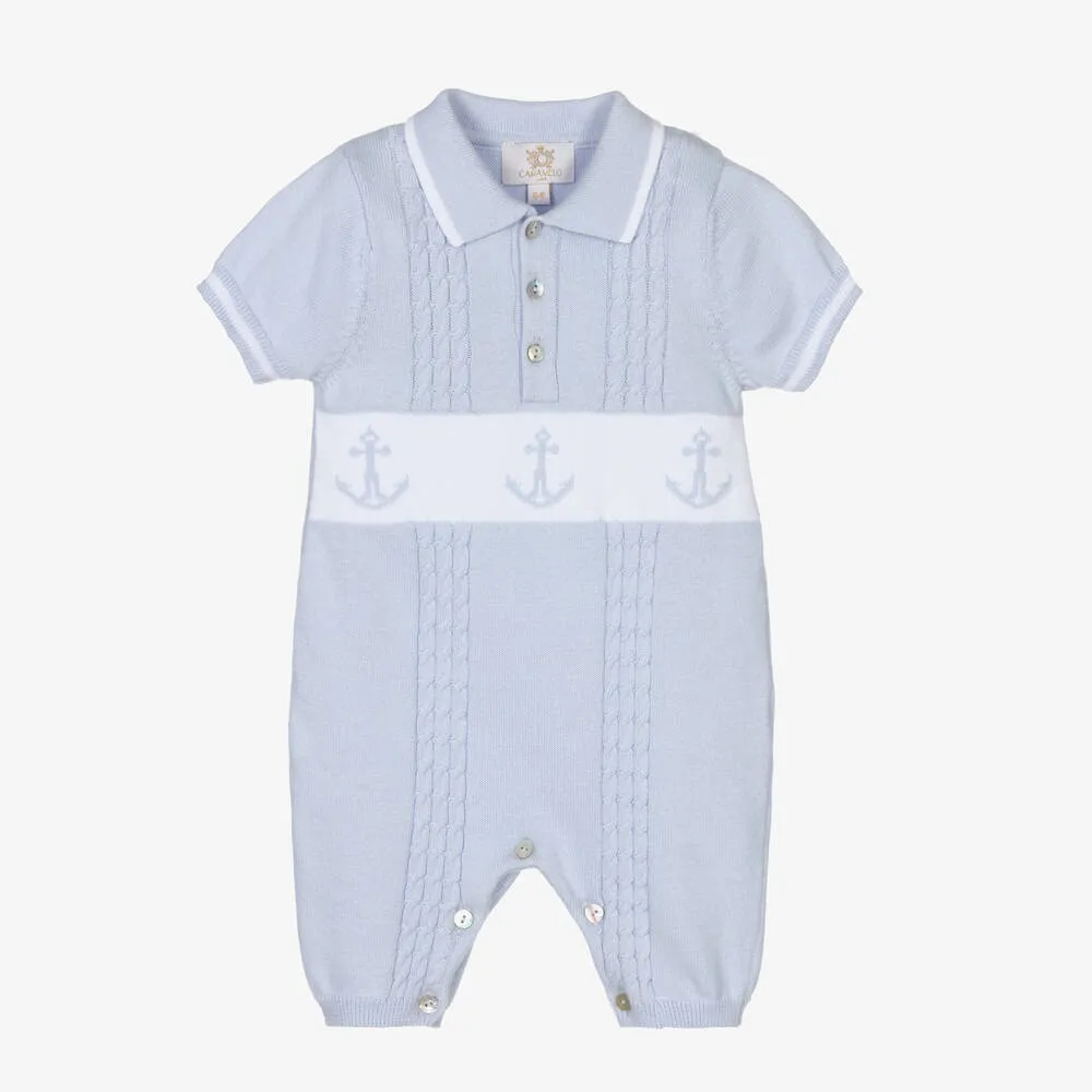 Pale Blue Knitted Romper
