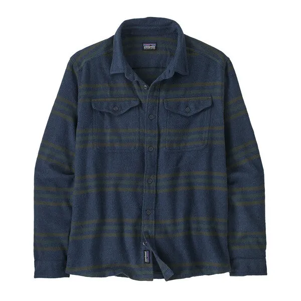 Patagonia Men's  Fjord Flannel LS Shirt - Tree Lined : Smoulder Blue