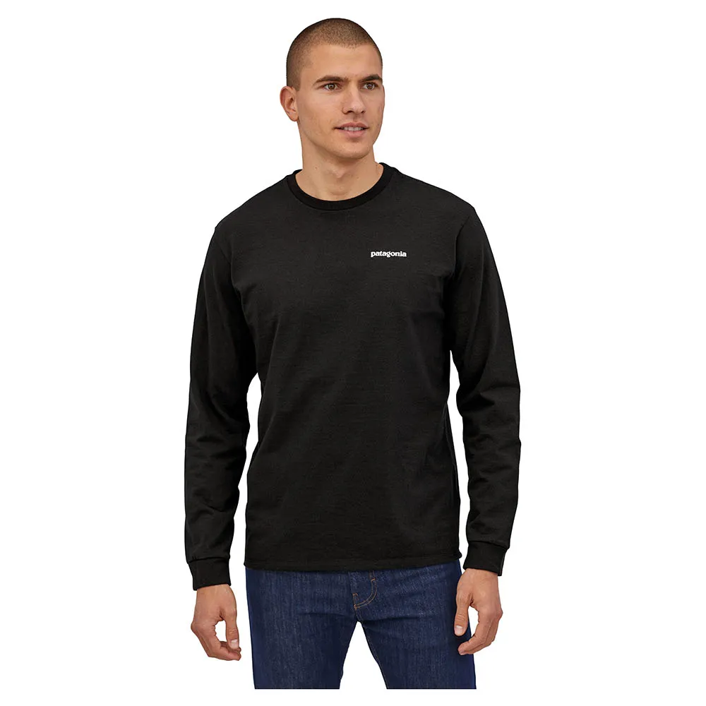 Patagonia Men's Long Sleeve P-6 Logo Responsibili-Tee - Black