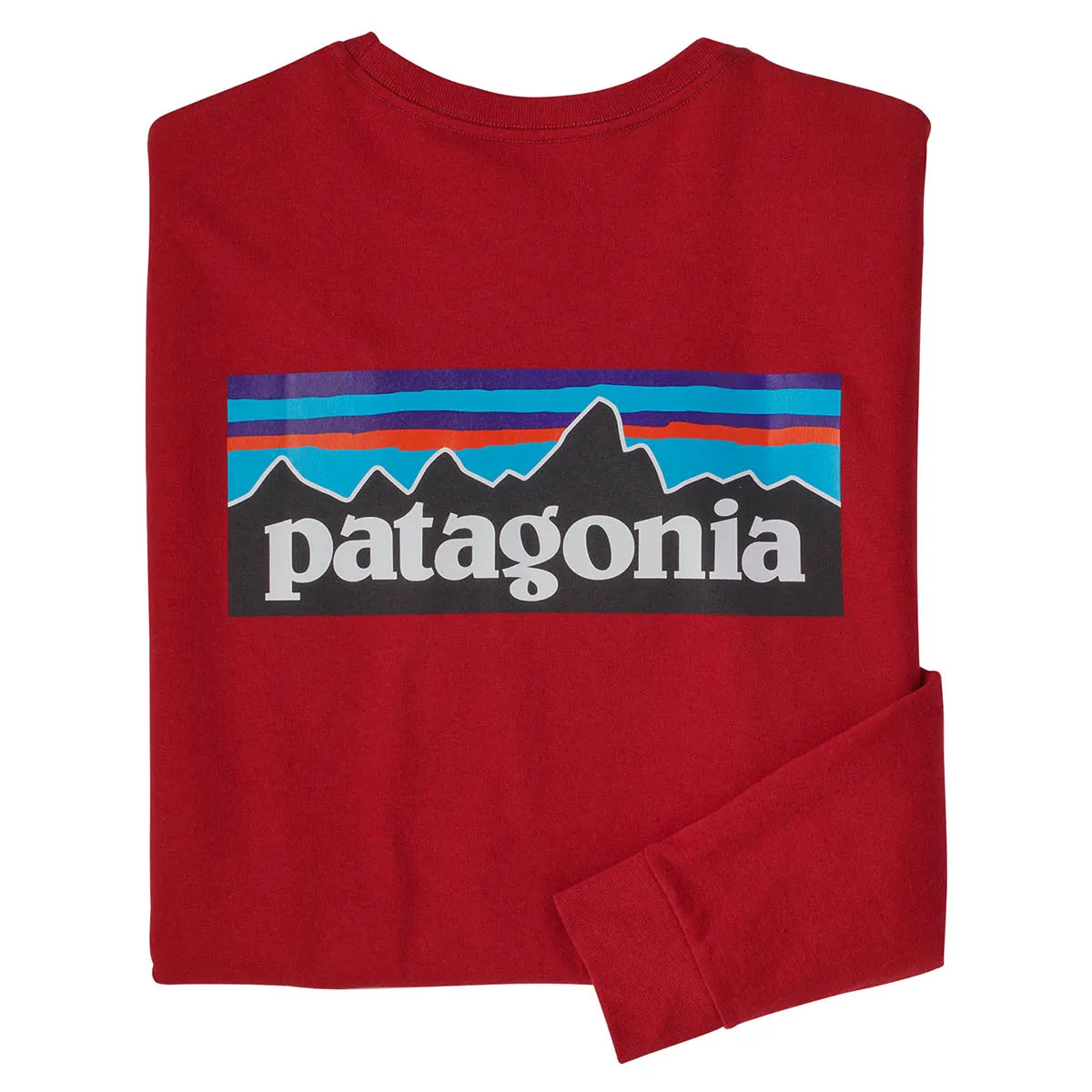 Patagonia Men's Long Sleeve P-6 Logo Responsibili-Tee - Sumac Red