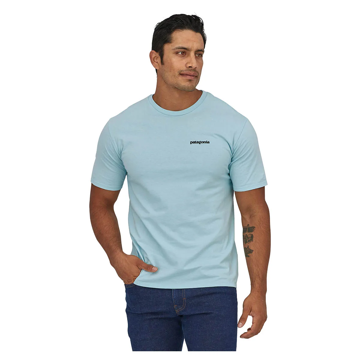 Patagonia Men's P-6 Mission Organic Cotton Tee - Fin Blue