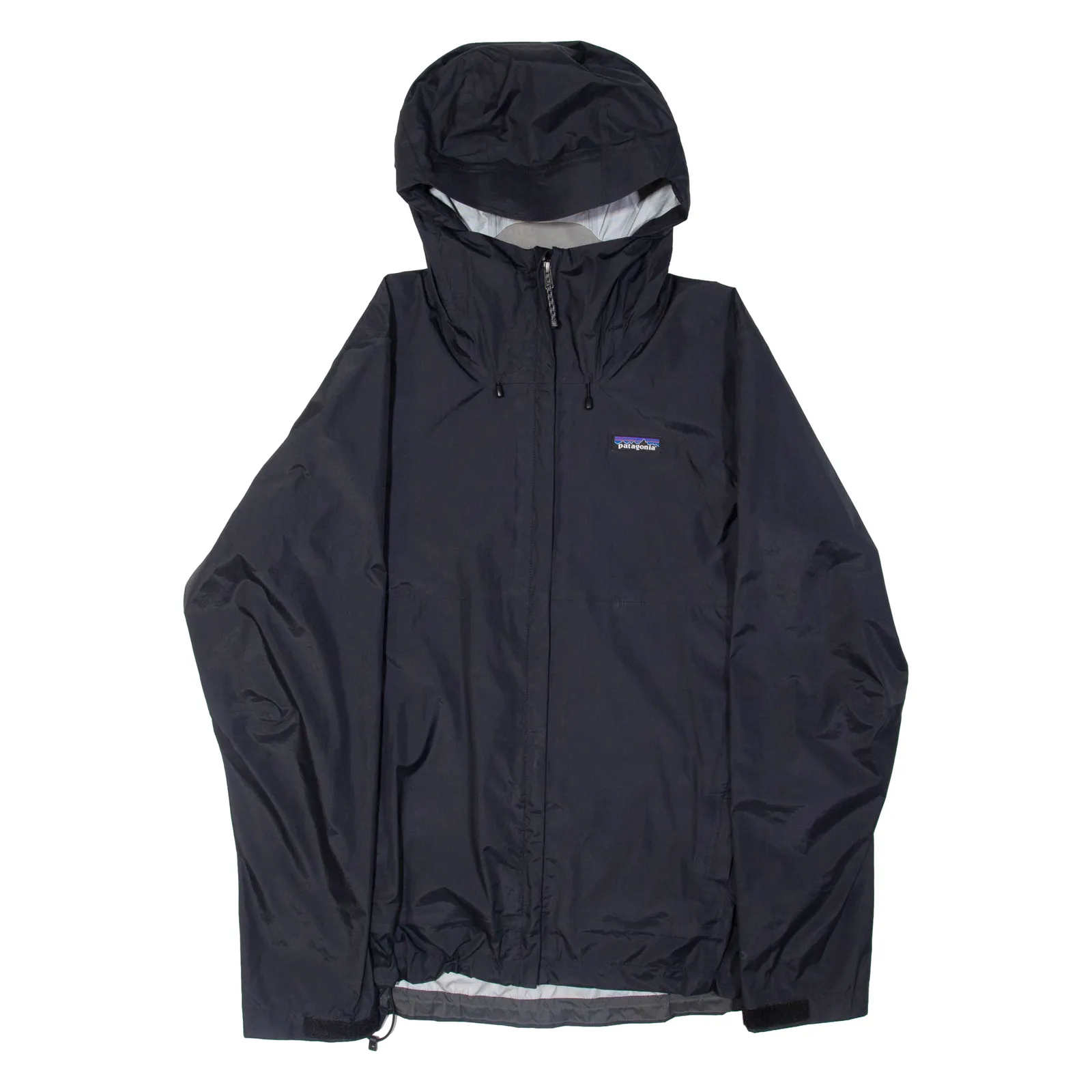 PATAGONIA Mens Rain Jacket Black Nylon Hooded M